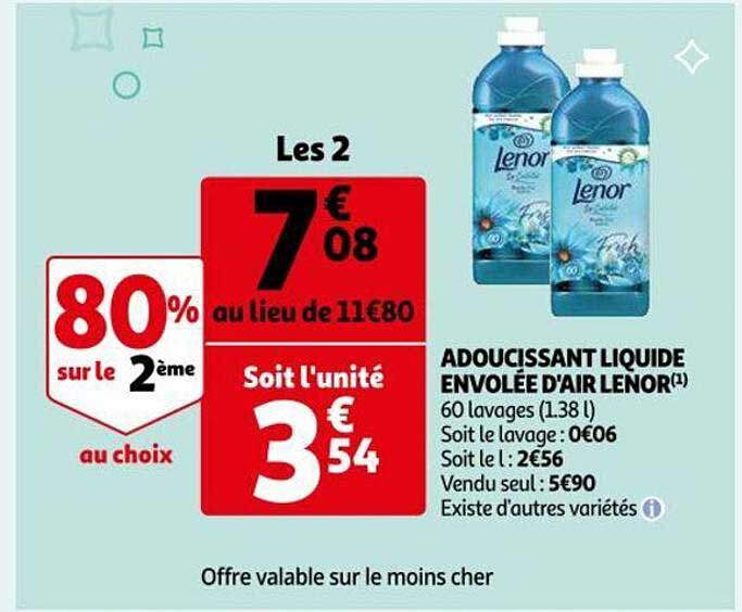 adoucissant liquide envolée d'air lenor