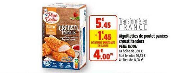 aiguillettes de poulet panées crousti tenders père dodu
