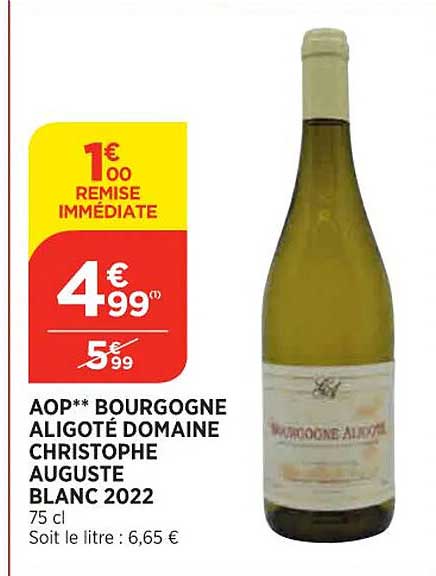 aop bourgogne aligoté domaine christophe auguste blanc 2022