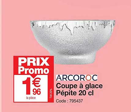 arcoroc coupe à glace pépite 20cl