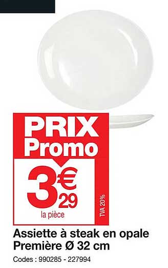 Assiette à Steak En Opale Première ø 32cm