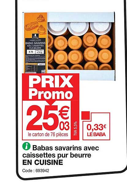 babas savarins avec caissettes pur beurre en cuisine