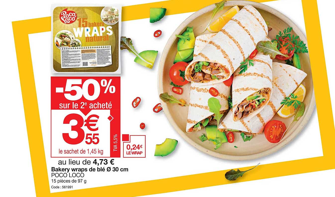 bakery wraps de blé ø 30 cm poco loco