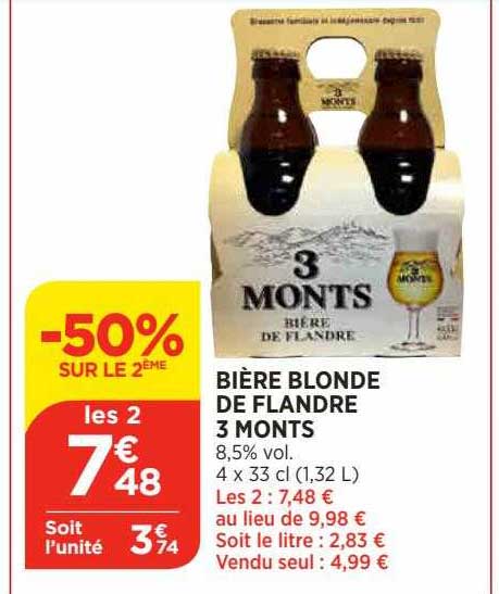 Bière Blonde De Flandre 3 Monts