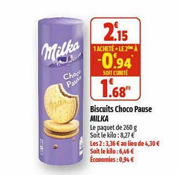 Biscuits Choco Pause Milka