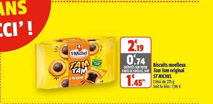 biscuits moelleux tam tam original st michel