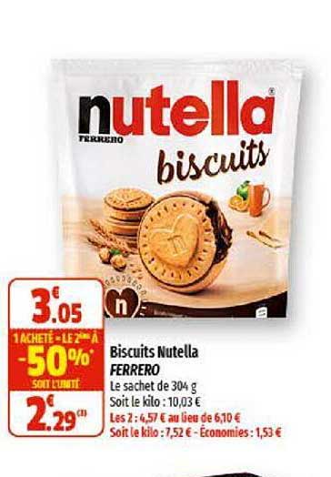 Biscuits Nutella Ferrero 1 Acheté = Le 2ème à -50%