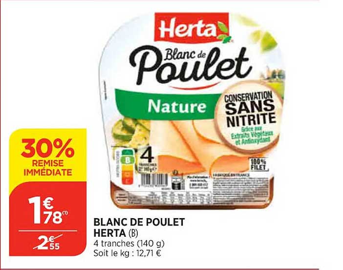 Blanc De Poulet Herta 30% Remise Immédiate