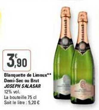 blanquette de limoux demi-sec ou brut joseph salasar