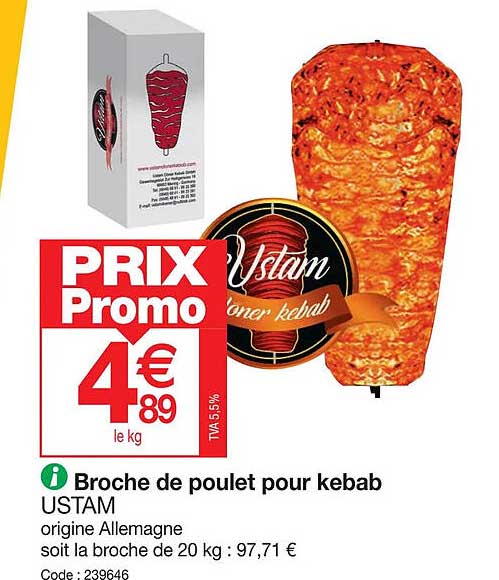 Broche De Poulet Pour Kebab Ustam