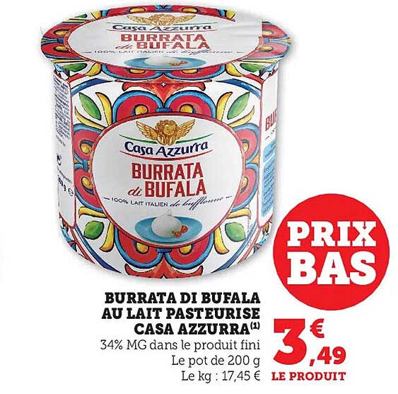 burrata di bufala au lait pasteurisé casa azzurra
