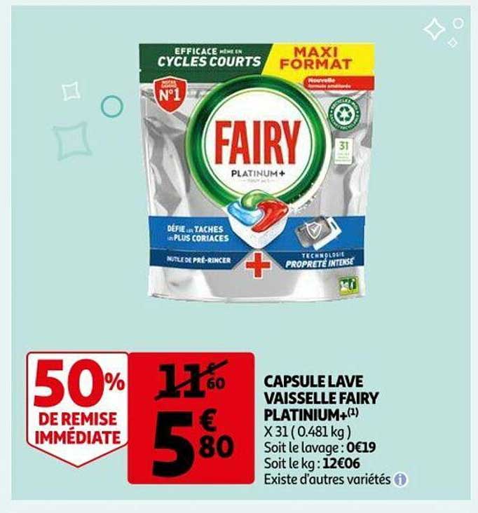 capsules lave vaisselle fairy platinium+