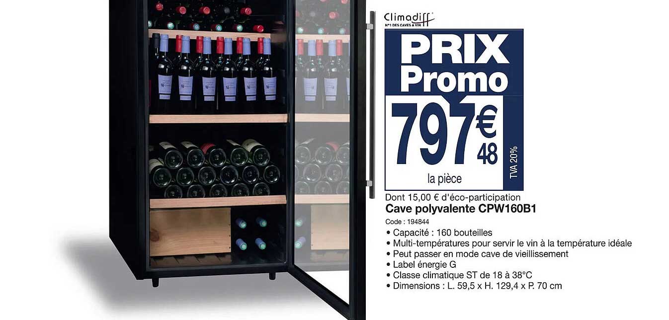 cave polyvalente cpw160b1 climadiff