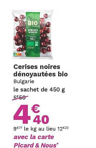 Cerises Noires D'énoyautées Bio