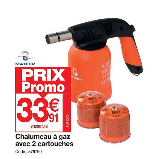 Chalumeau à Gaz Avec 2 Cartouches