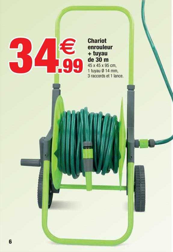 chariot enrouleur + tuyau de 30m
