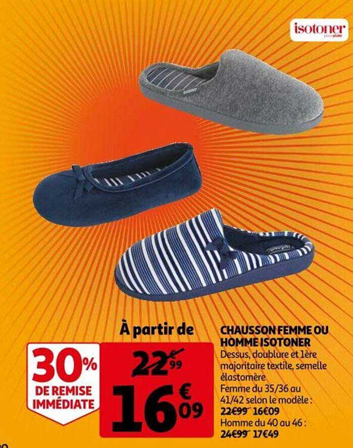 Chausson Femme Ou Homme Isotoner
