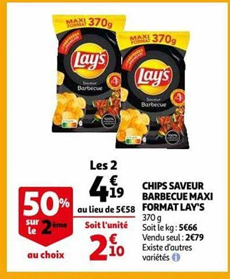 chips saveur barbecue maxi format lay's
