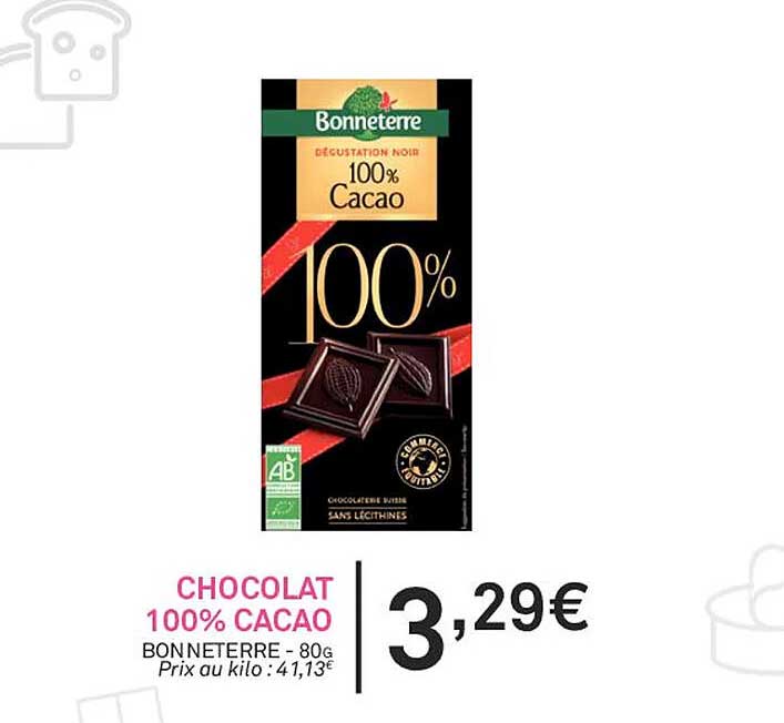 Chocolat 100% Cacao Bonneterre