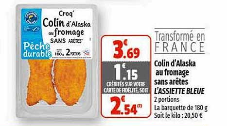 colin d'alaska au fromage sans arêtes l'assiette bleue