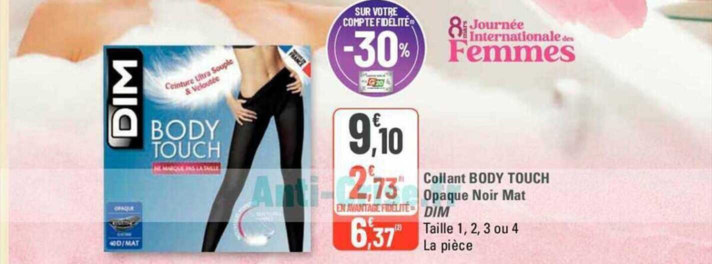 collant body touch opaque noir mat dim