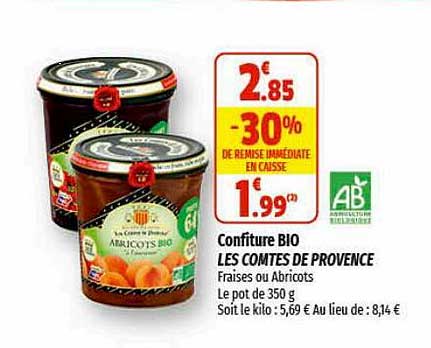 confiture bio les comtes de provence