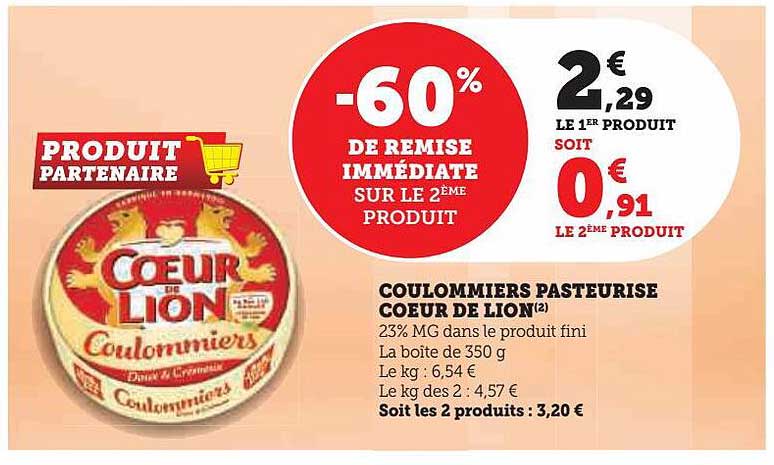 Coulommiers Pasteurisé Cœur De Lion