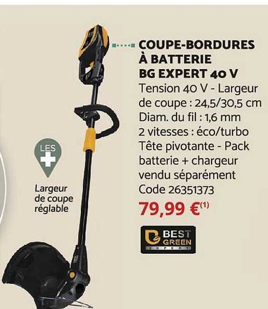 coupe-bordures à batterie bg expert 40 v best green