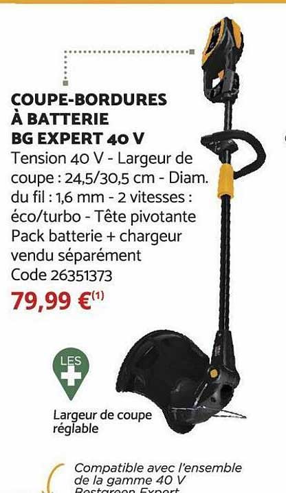 coupe-bordures à batterie bg expert 40v