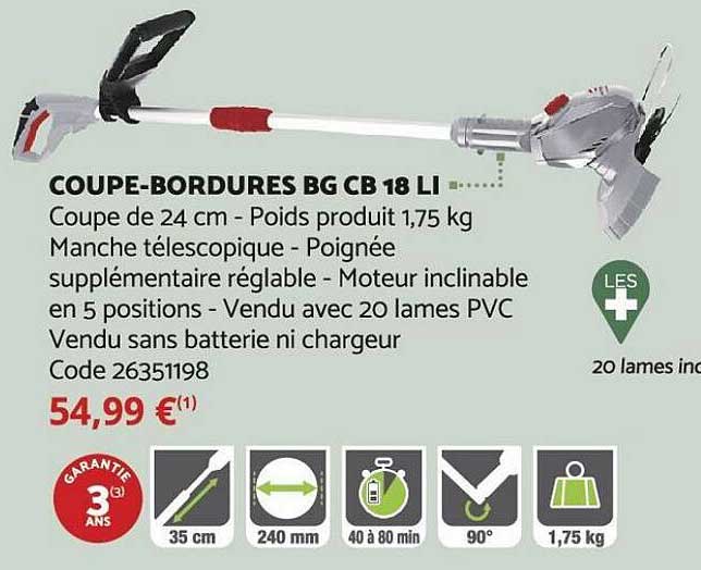 coupe-bordures bg cb 18 li