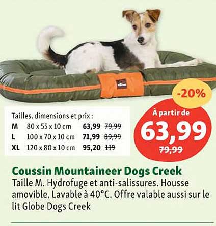 coussin mountainer dogs creek taille m