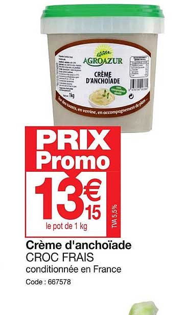 crème d'anchoïade croc frais
