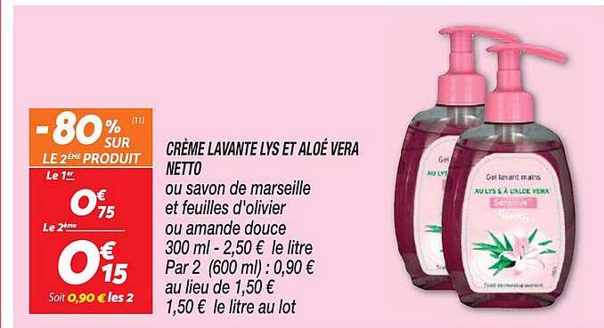 crème lavante lys et aloé vera netto
