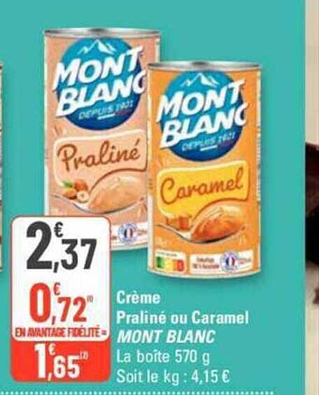 Crème Praliné Ou Caramel Mont Blanc