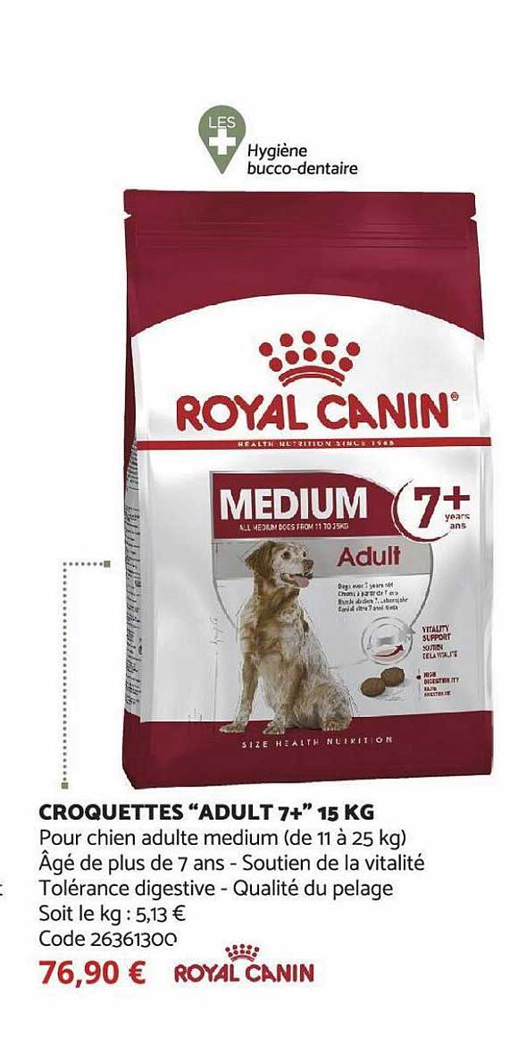 croquettes "adult 7+" 15 kg royal canin