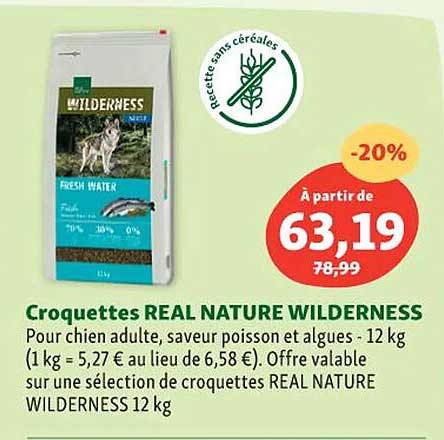 croquettes real nature wilderness pour chien adulte