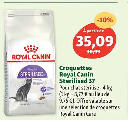 croquettes royal canin sterilisze 37 pour chat stérilisé