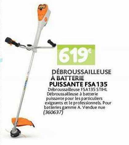 débrouissailleuse à batterie puissante fsa 135