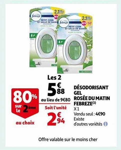 désodorisant gel rosée du matin febreze