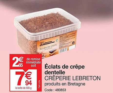 éclats de crêpe dentelle crêperie lebreton