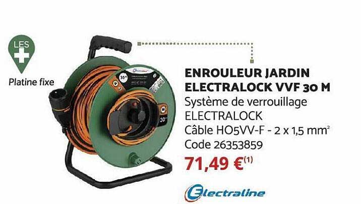 enrouleur jardin electralock vvf 30m lectraline