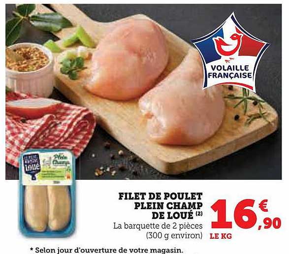 filet de poulet plein champ de loué
