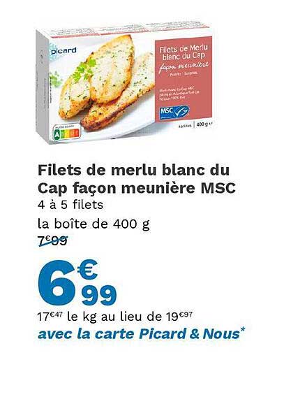 filets de  merlu blanc du cap façon meunière msc