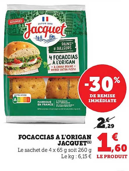 focaccias à l'origan jacquet