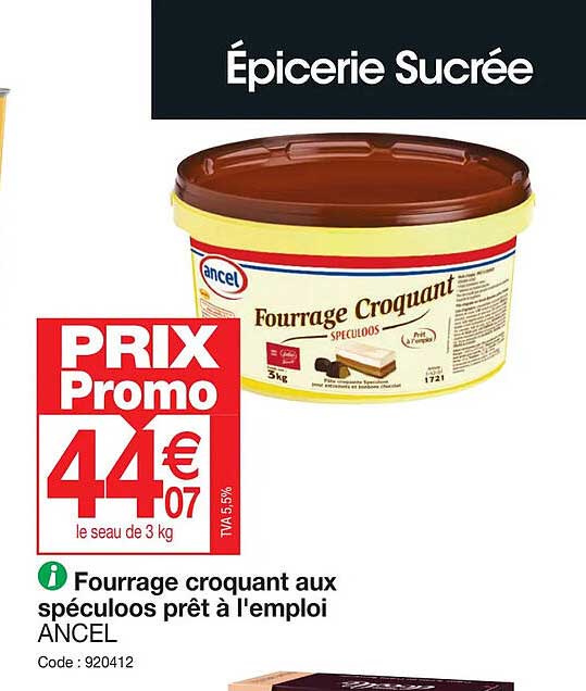 fourrage croquant aux spéculoos prêt à l'emploi ancel