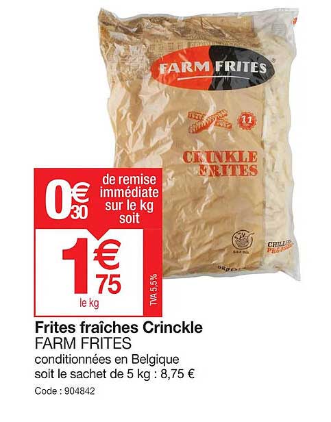 Frites Fraîches Crinckle Farm Frites