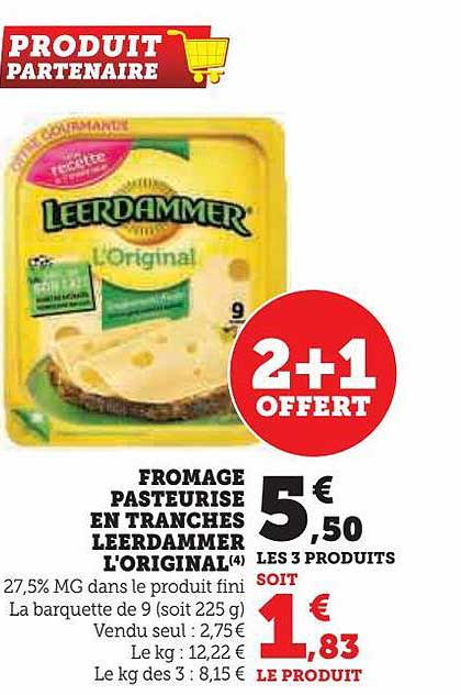 Fromage Pasteurisé En Tranches Leerdammer L'original