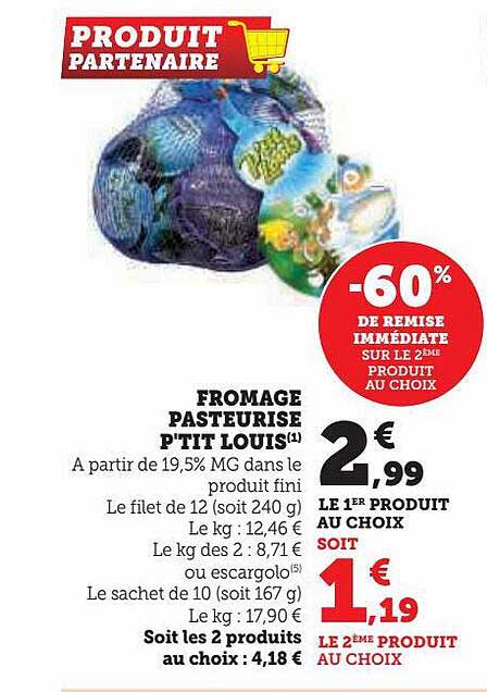 fromage pasteurisé p'tit louis