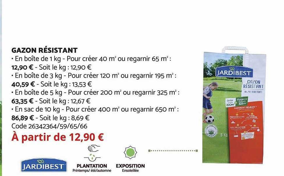 gazon résistant jardibest