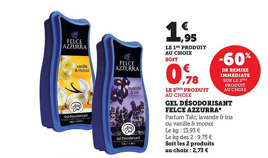 Gel Désodorisant Felce Azzurra -60% De Remise Immédiate Sur Le 2ème Produit Au Choix